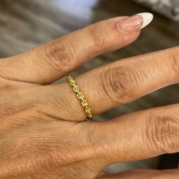 10K yellow Gold Wedding Band unique Ring size 4 5 6 7 8 9 - Picture 2 of 7